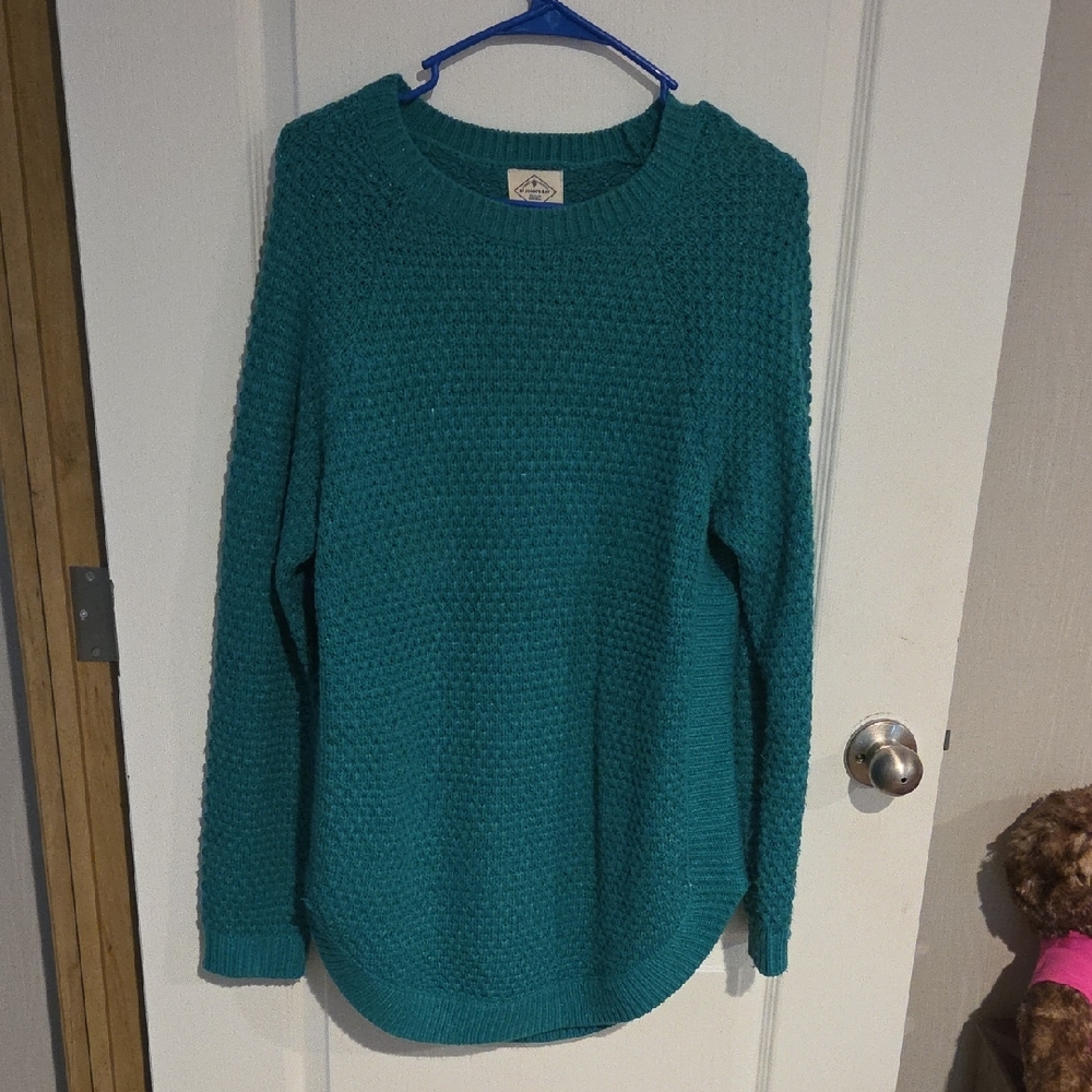 St. John's Bay Teal Crewneck Knit Sweater